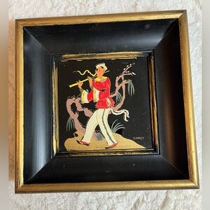 Pilkington ceramic tile art by Chanzi. Size 10x10x2 inches.